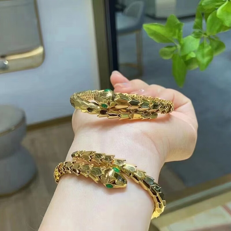 金饰旺珠宝 黄金手镯女足金999时尚蛇形手镯5g工艺蛇镯灵蛇手镯送女友