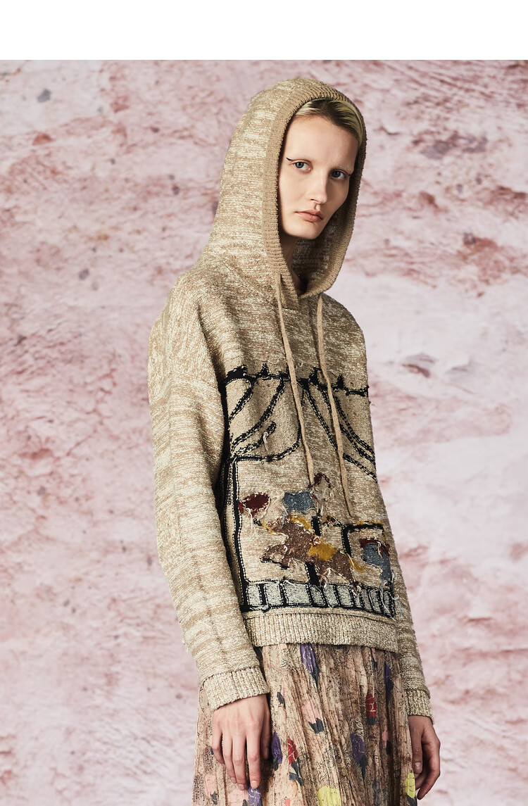 达衣岩别致短款连帽针织衫2021秋季新款流行木马图案刺绣上衣女依旧