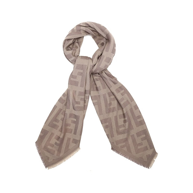 fendi芬迪女士ff图案羊毛羊绒方巾围巾fxt069a669f0qc9红色