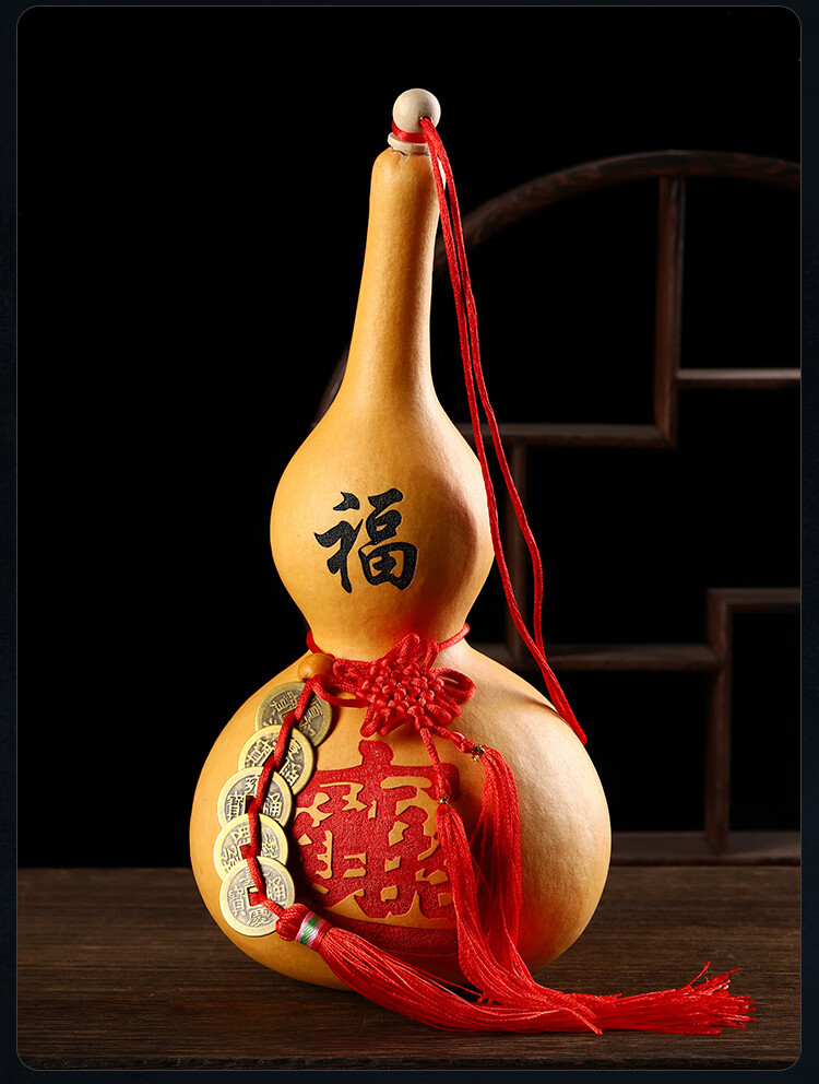 佟年 铜葫芦纯铜天然开口特大葫芦五帝钱挂件真胡芦门口卧室带盖八卦