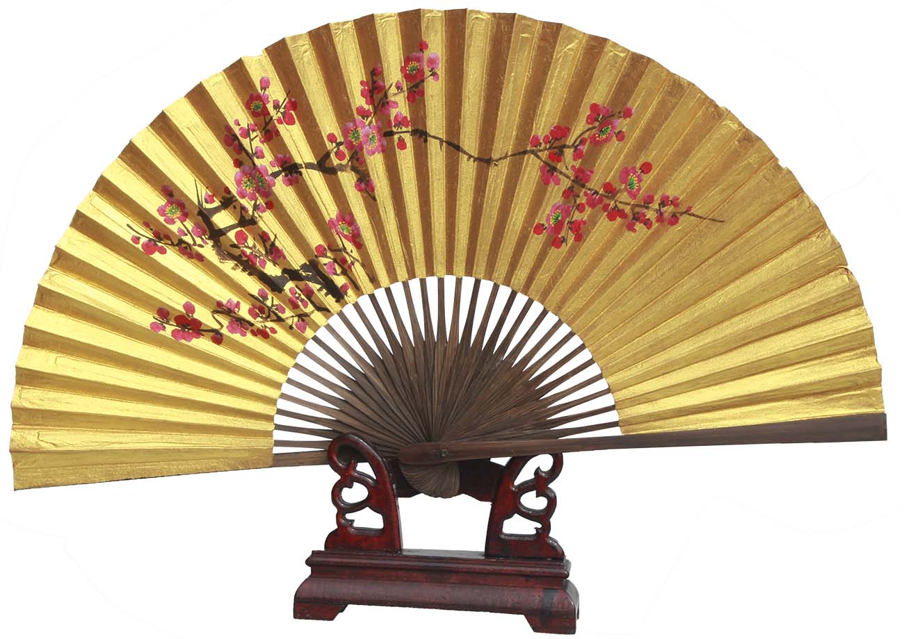 戏曲专用扇子全棕扇工艺绍兴黄金泥金折扇 戏曲专用泥金扇子 毛全本全