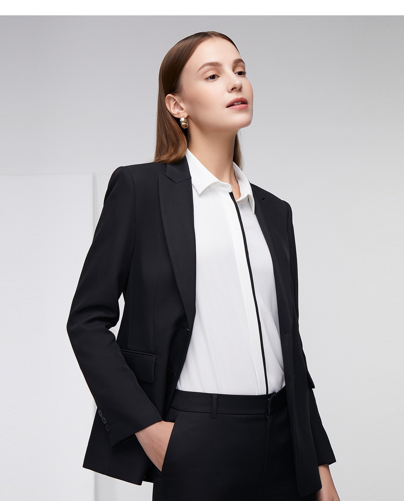 g2000女装21秋季新款商务ol简约职业工作装气质西装外套16711074 黑色