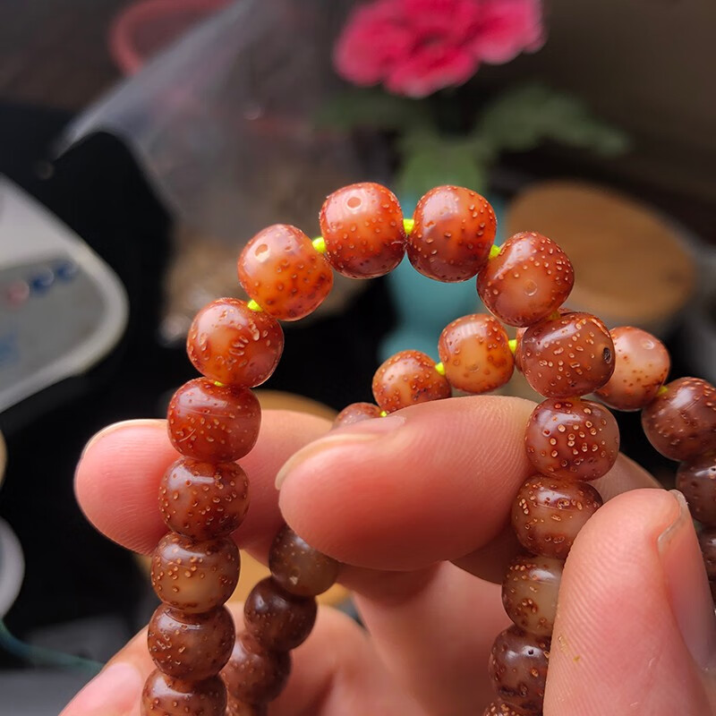 珠缘景翠精品黑金玉化星月菩提子108颗冰飘果冻透光陈籽单圈手串高油