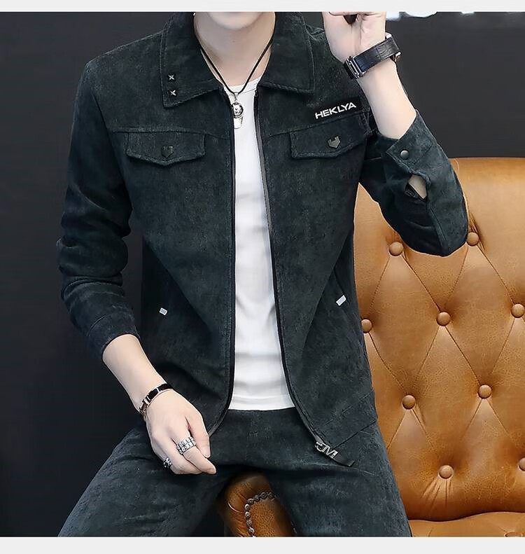 2022秋季新款30岁35岁40岁男士成熟穿搭套装秋装搭配外套感轻熟风男装