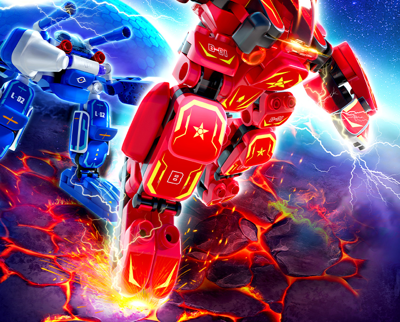 布鲁克布鲁可战队同款玩具车交通工具系列百变合体战神布布赤炎鲁鲁