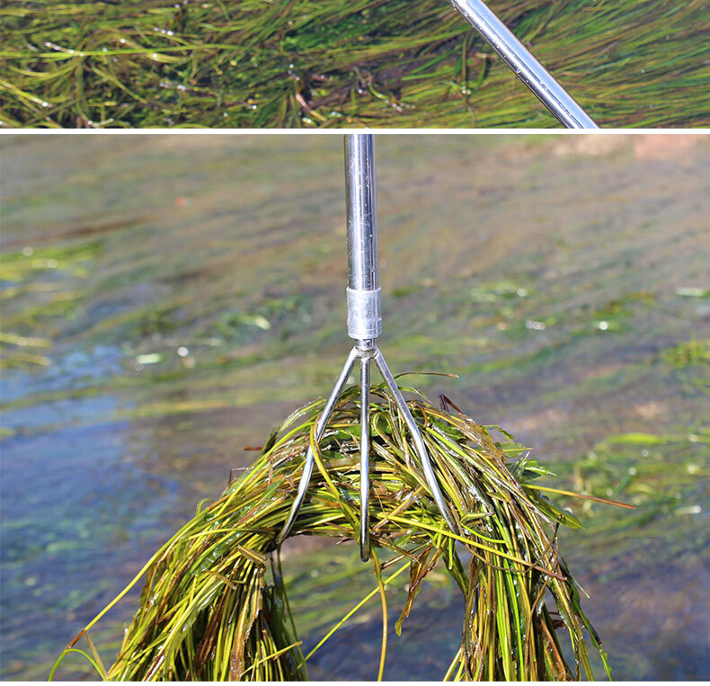 添美彩鹿割草刀 户外水草耙子 钓鱼搂草野钓清理渔具打捞水草钩三爪拉