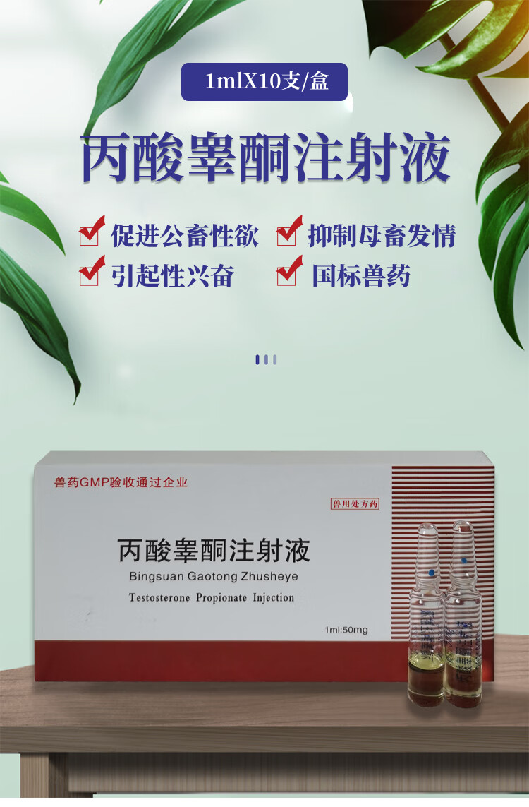 丙酸睾酮注射液兽药兽用猪牛羊犬猫兔猫咪狗狗用品1ml25mg10支1盒价