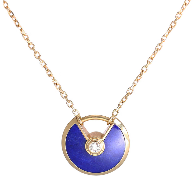 cartier卡地亚项链18k黄金白贝母镶钻迷你款护身符项链b3047100 b