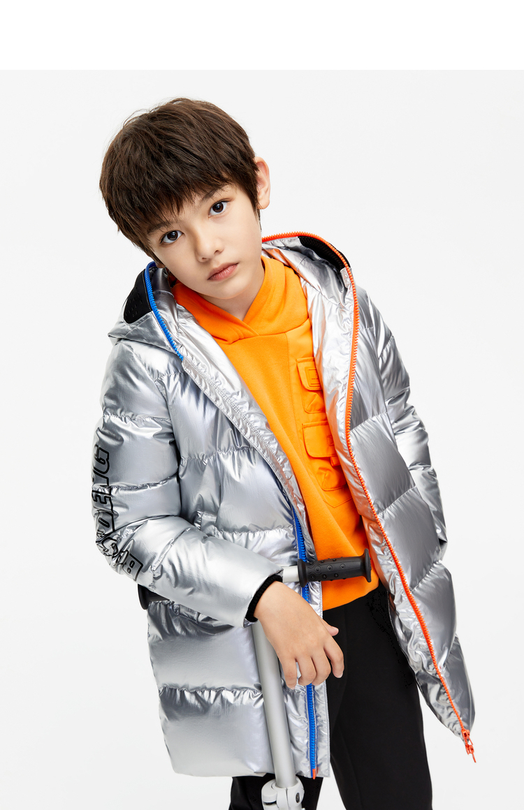 波司登2021年冬季新款儿童羽绒服男童中长款潮流运动抑菌防风保暖羽绒