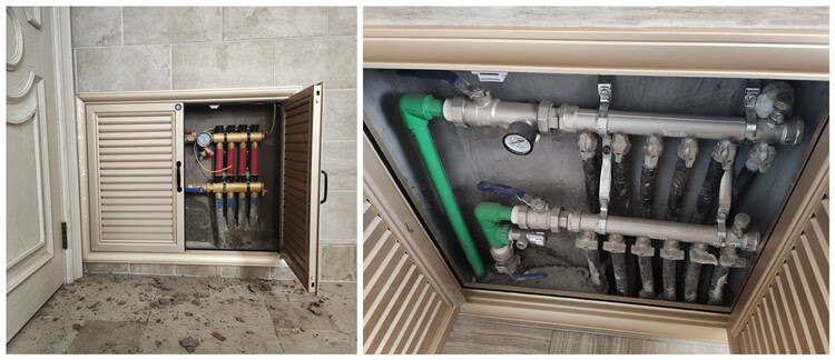 卫生间地暖分水器遮挡罩盖柜电表箱百叶装检修口钛镁铝合金装饰盒白色