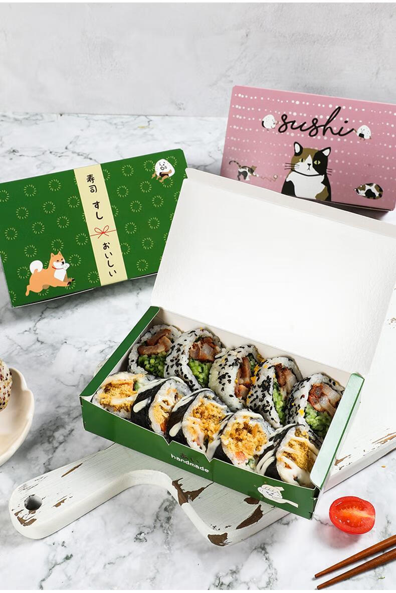 包装盒一次性日式寿司盒烘焙家用外卖便当紫菜包饭打包盒防油包装一次