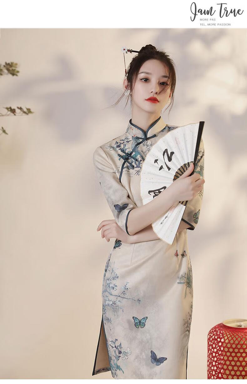 祺袍裙夏新款高端祺袍女旗袍优雅质感时尚年轻少女夏民国改良版连衣裙