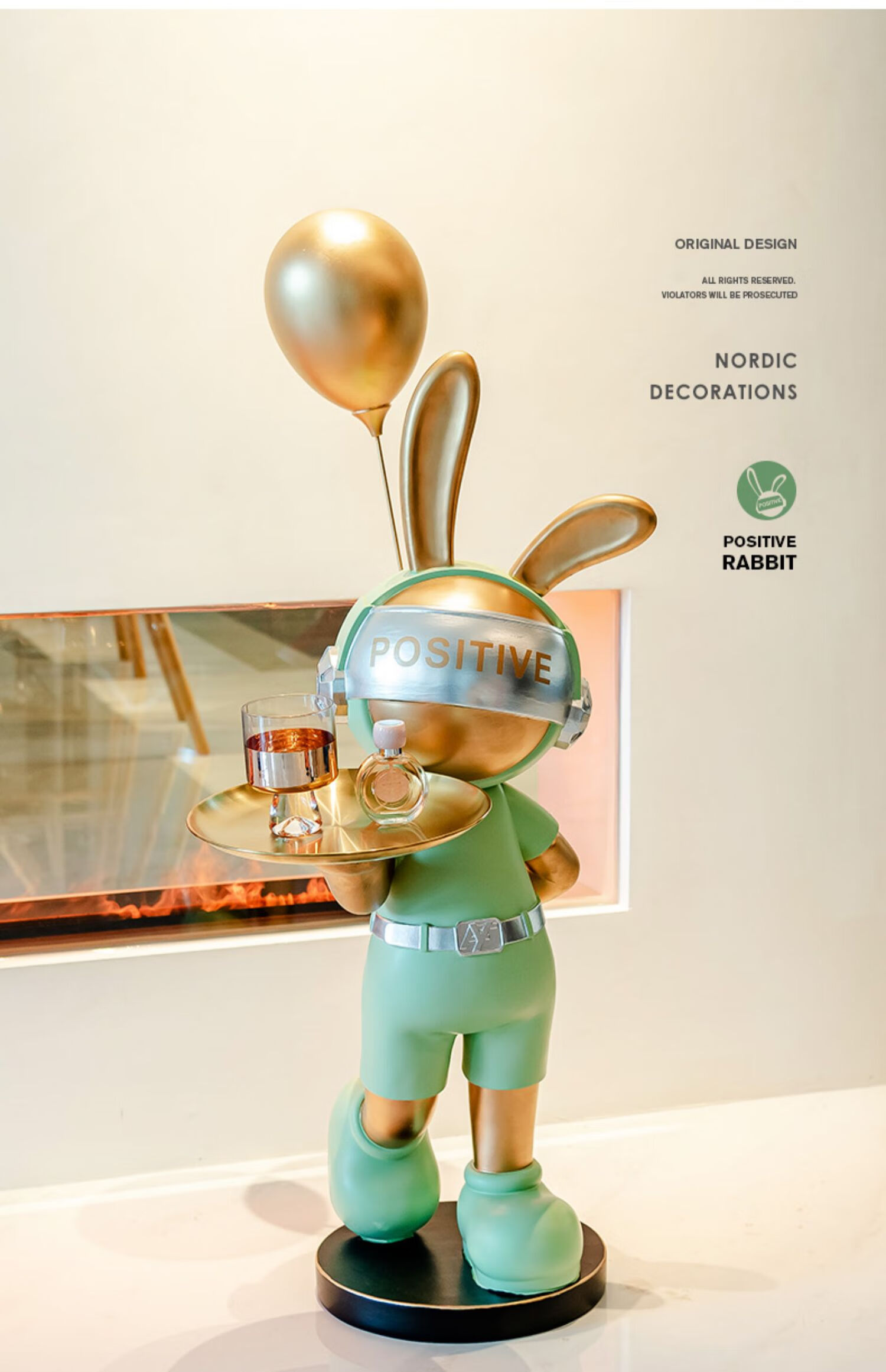 棠梦轻奢高端卡通兔子大型摆件落地软装饰品客厅电视柜玄关公仔沙发