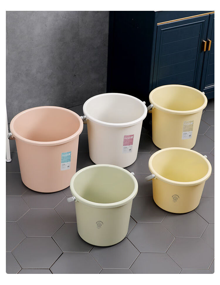 塑料水桶家用户外学生宿舍手提加厚桶盆圆形洗衣服多功能储装水桶北欧