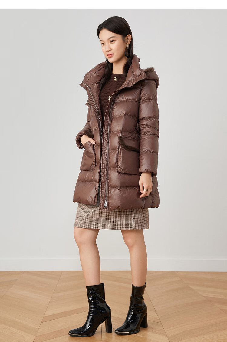 yiner音儿女装冬季新款时尚洋气羽绒服杏色42