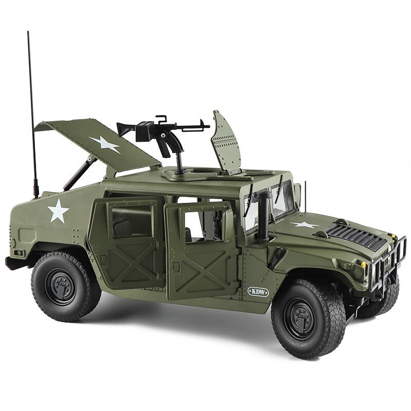 1/18大号开门合金悍马h1军事战车军车越野吉普车汽车模型玩具摆件 1