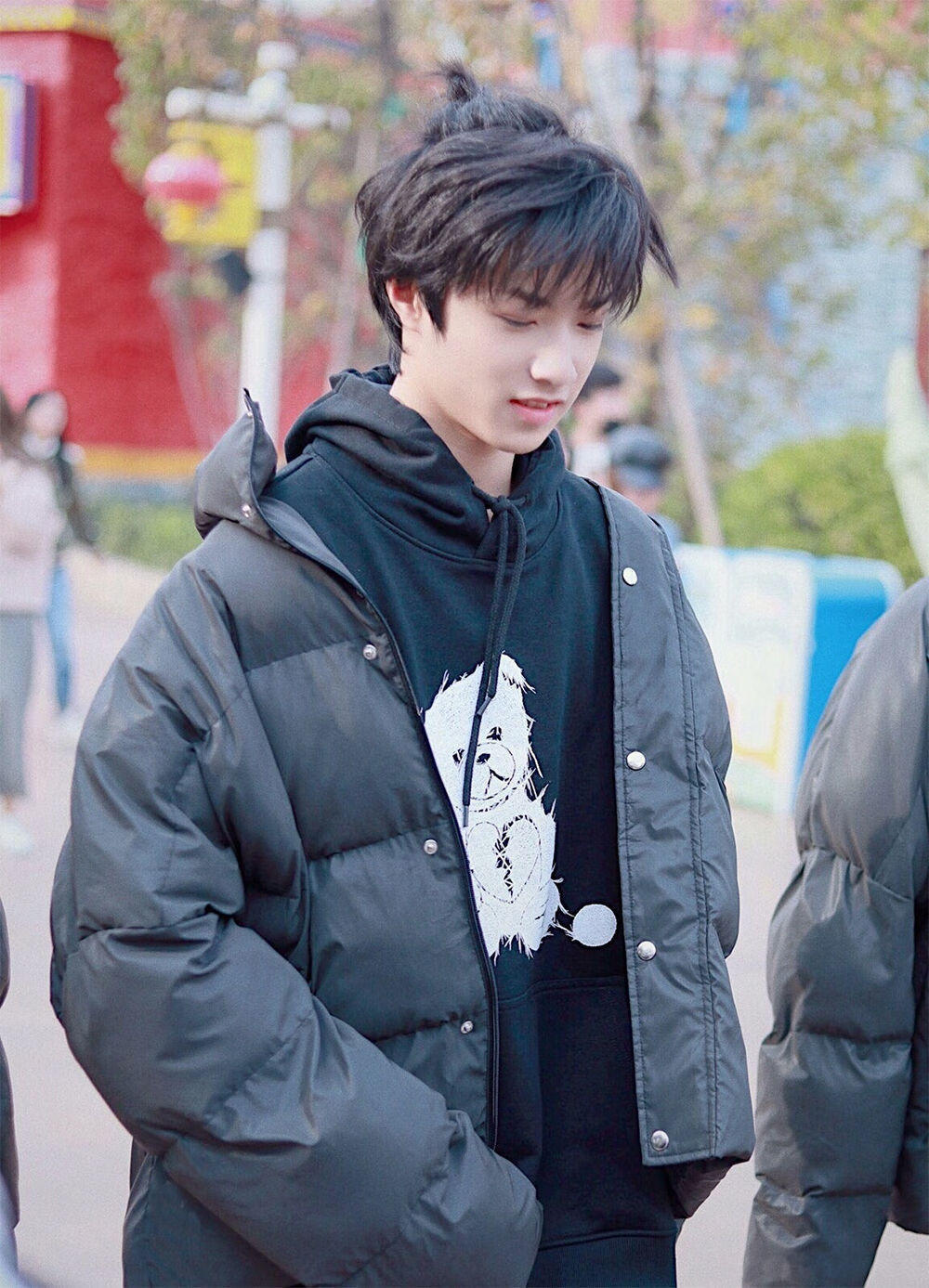 时代少年团刘耀文同款小熊卫衣韩版加绒加厚连帽卫衣女粉丝应援服sn