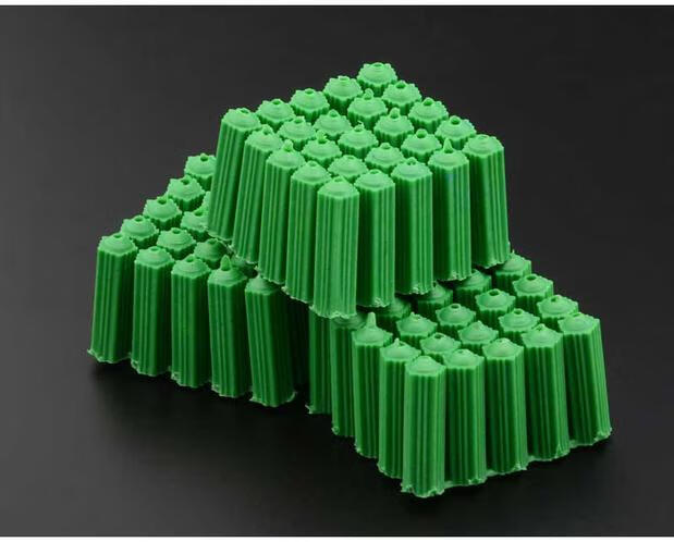 定制绿色塑料膨胀管6mm自攻螺丝钉胶塞墙塞涨塞6厘胶粒塑料膨胀胶栓m6