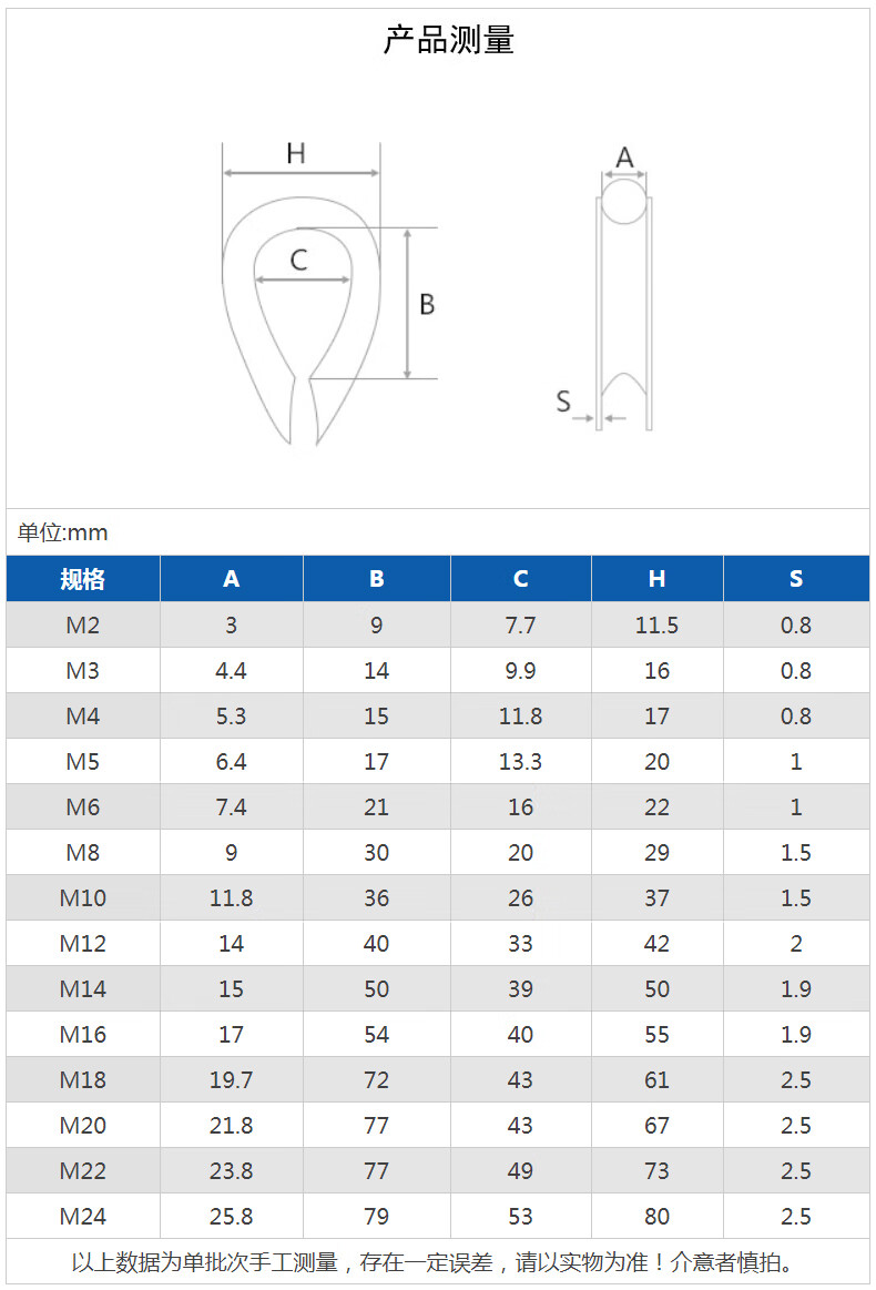 304不锈钢鸡心环钢丝绳保护套三角环夸口三角圈m1.