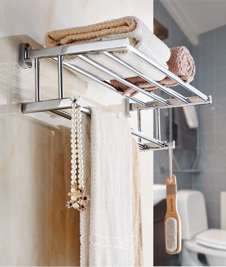 toto毛巾架卫生间全铜双层壁挂浴室五金挂件70cm80cm纯铜浴巾架40cm