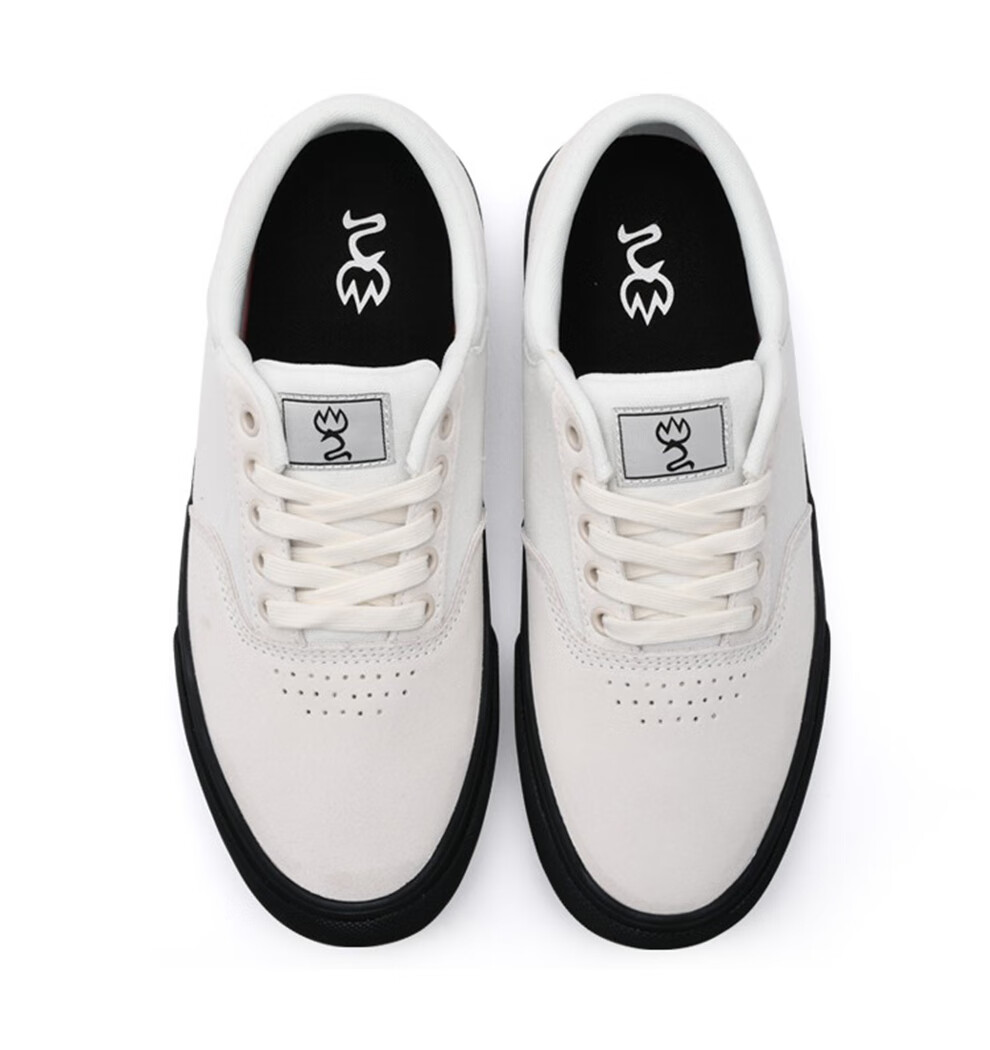 极路客官方店专职业男女耐磨牛翻反毛皮伏地黑低帮运动滑板鞋 伏地黑