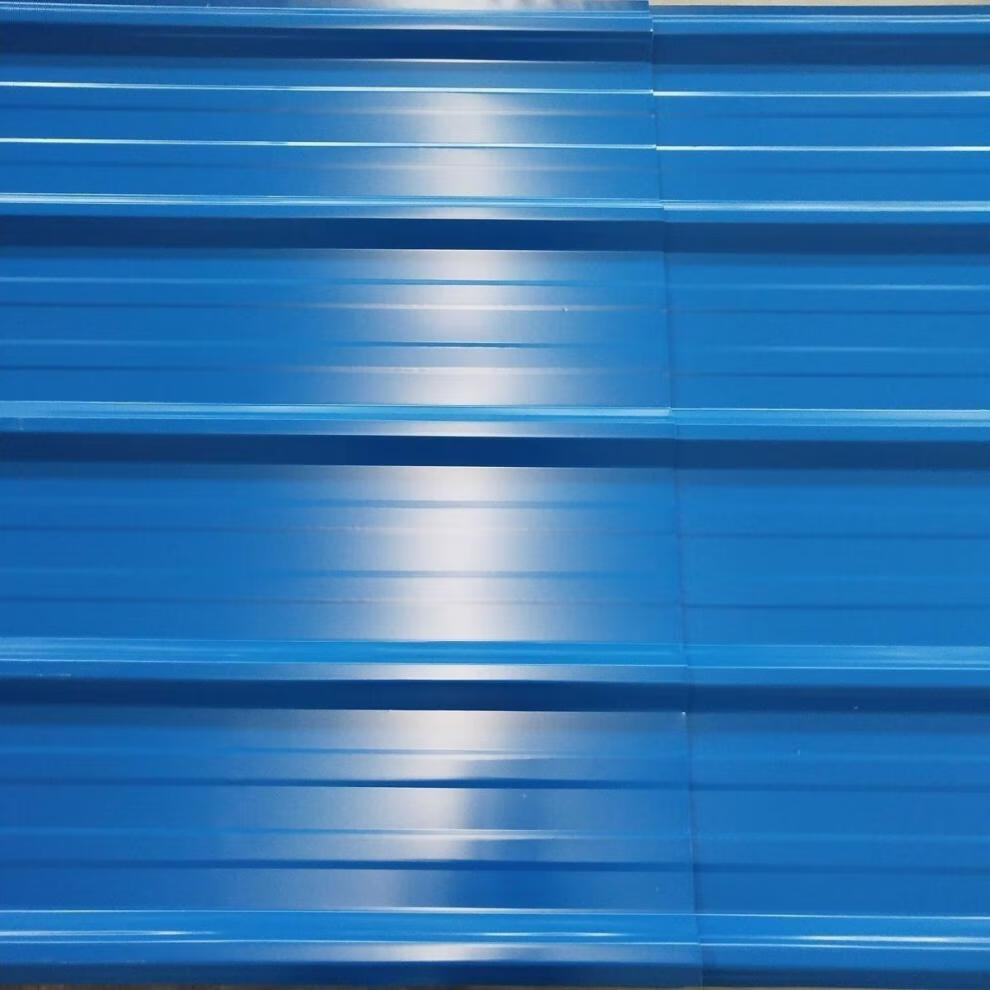 彩钢板屋顶彩钢瓦板铁皮瓦楞房屋顶蓝红白车棚雨篷盖顶-浩驰 0.