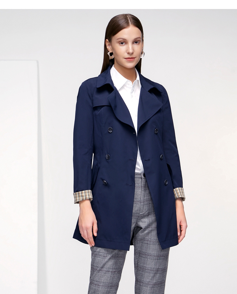 g2000女装2021新款垂感风衣女中长款秋季英伦风系带气质收腰外套