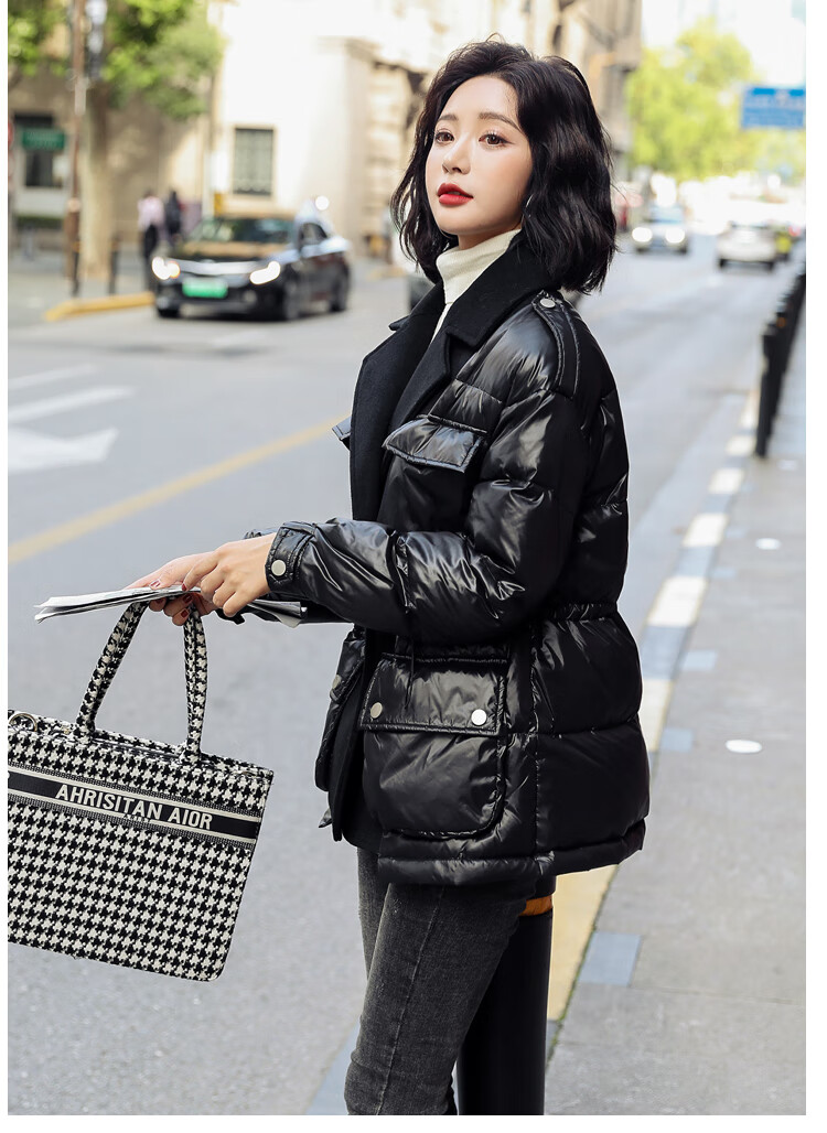雅鹿【秋冬新品】短款女装羽绒服韩国宽松显瘦白鸭绒外套时尚小个子