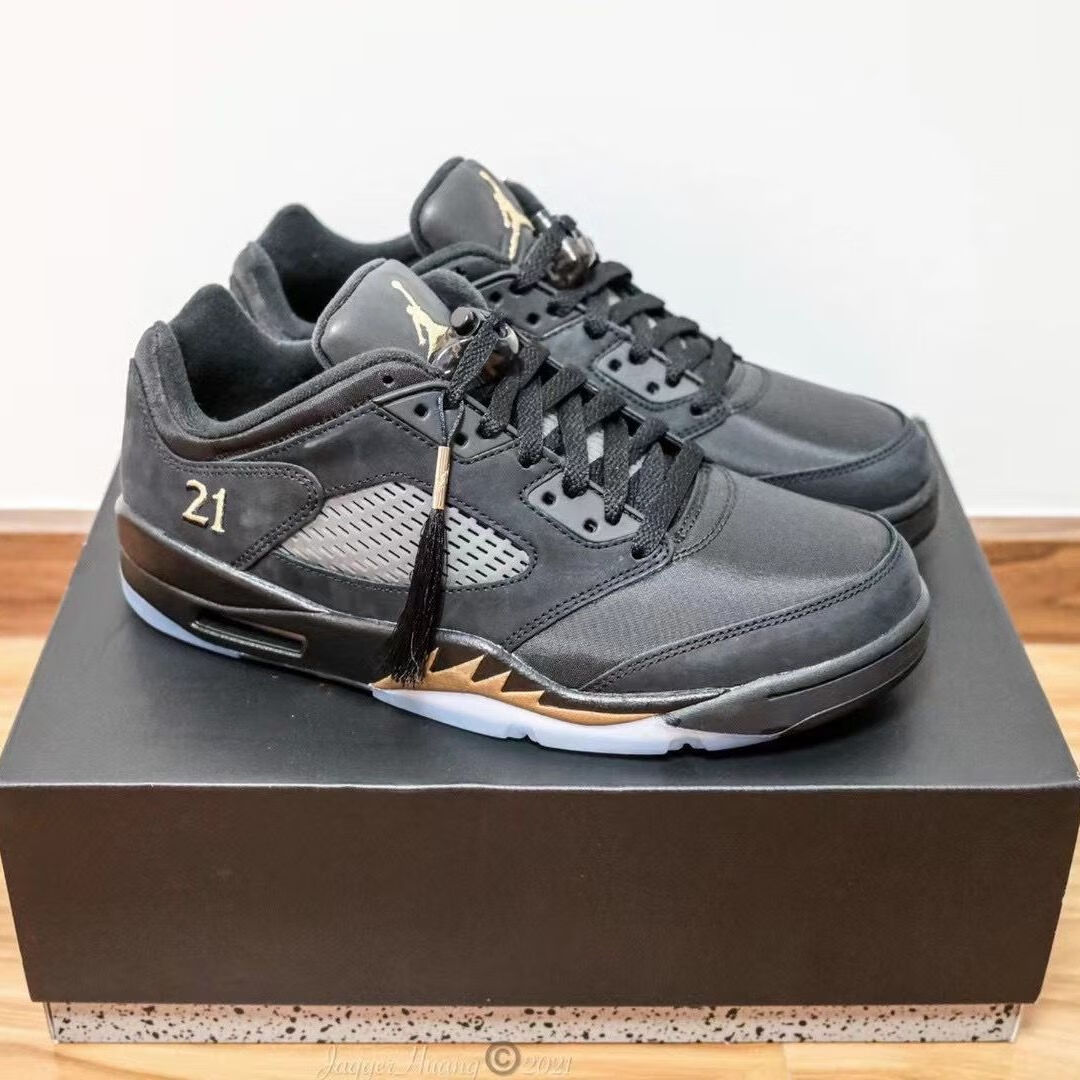 李宁寕aj5低帮篮球气垫鞋黑金白色反光乔5男女鞋百搭情侣运动跑步鞋