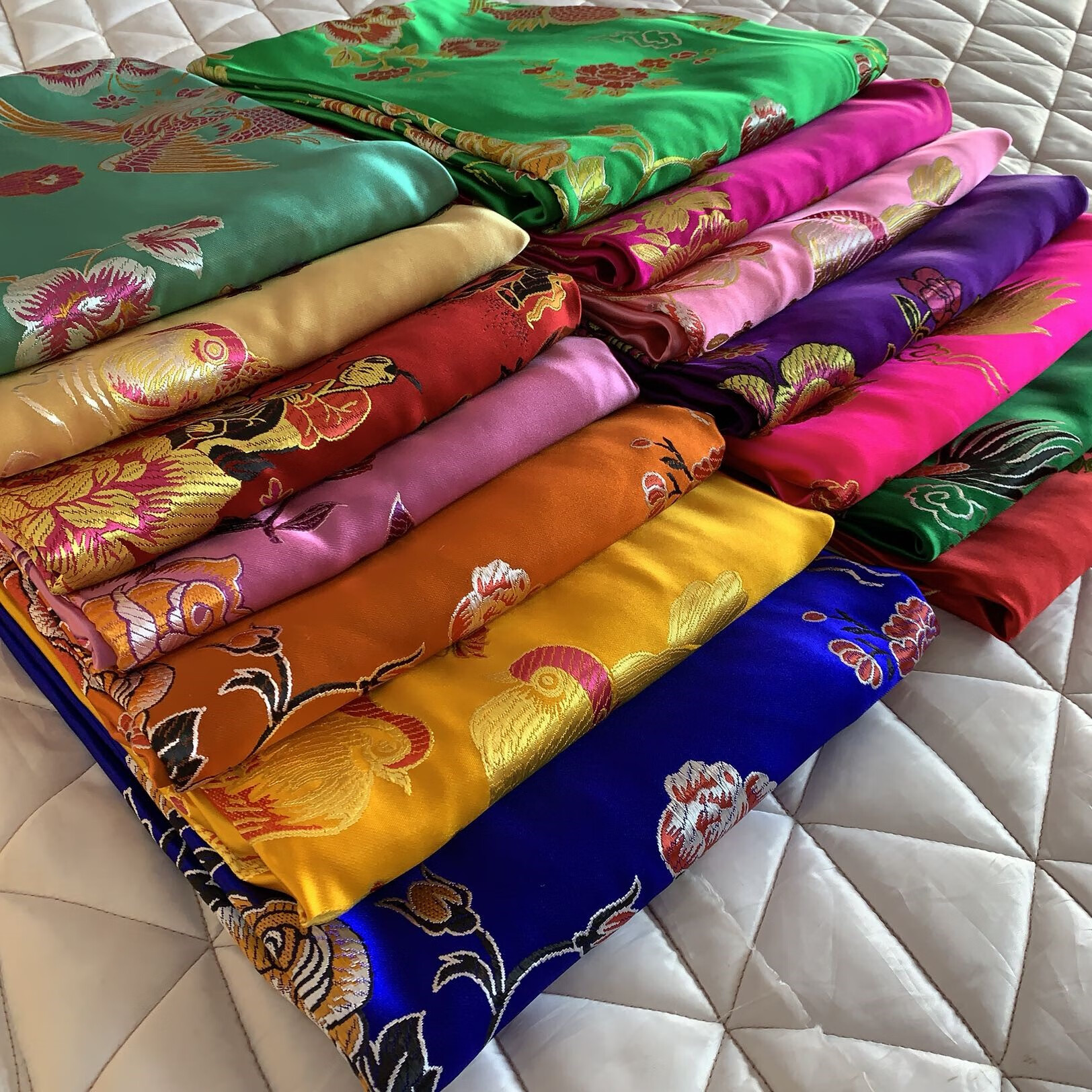 被面子挂红杭州丝绸被面软缎婚庆绸缎子被面结婚七彩织锦缎被面子龙凤