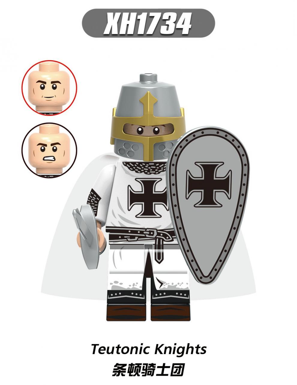 乐积木人仔中古骑士团十字军斯巴达罗马士兵男孩玩具10个医生骑士团