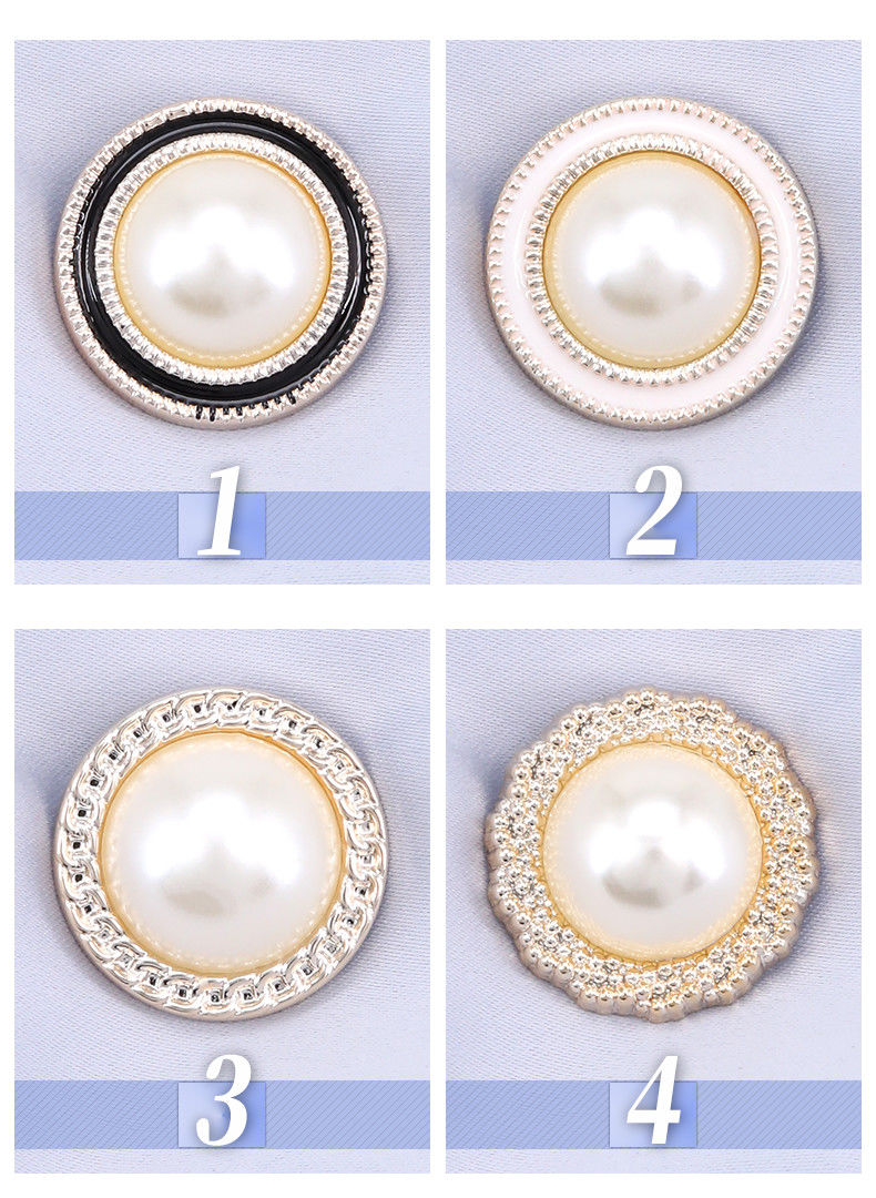 小香风珍珠镶钻纽扣高档女毛衣外套大扣子上衣大衣金色装饰扣配件16