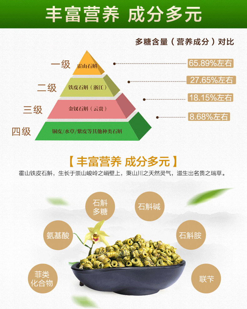 伟博【买1斤送石斛粉和石斛花】正宗原产铁皮石斛枫斗颗粒5年罐装 100