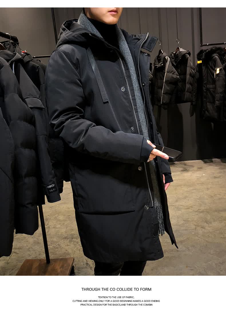 男款品牌冬季冬装长款潮牌冬季秋季男生显高男式外套男kn5500迷彩3xl