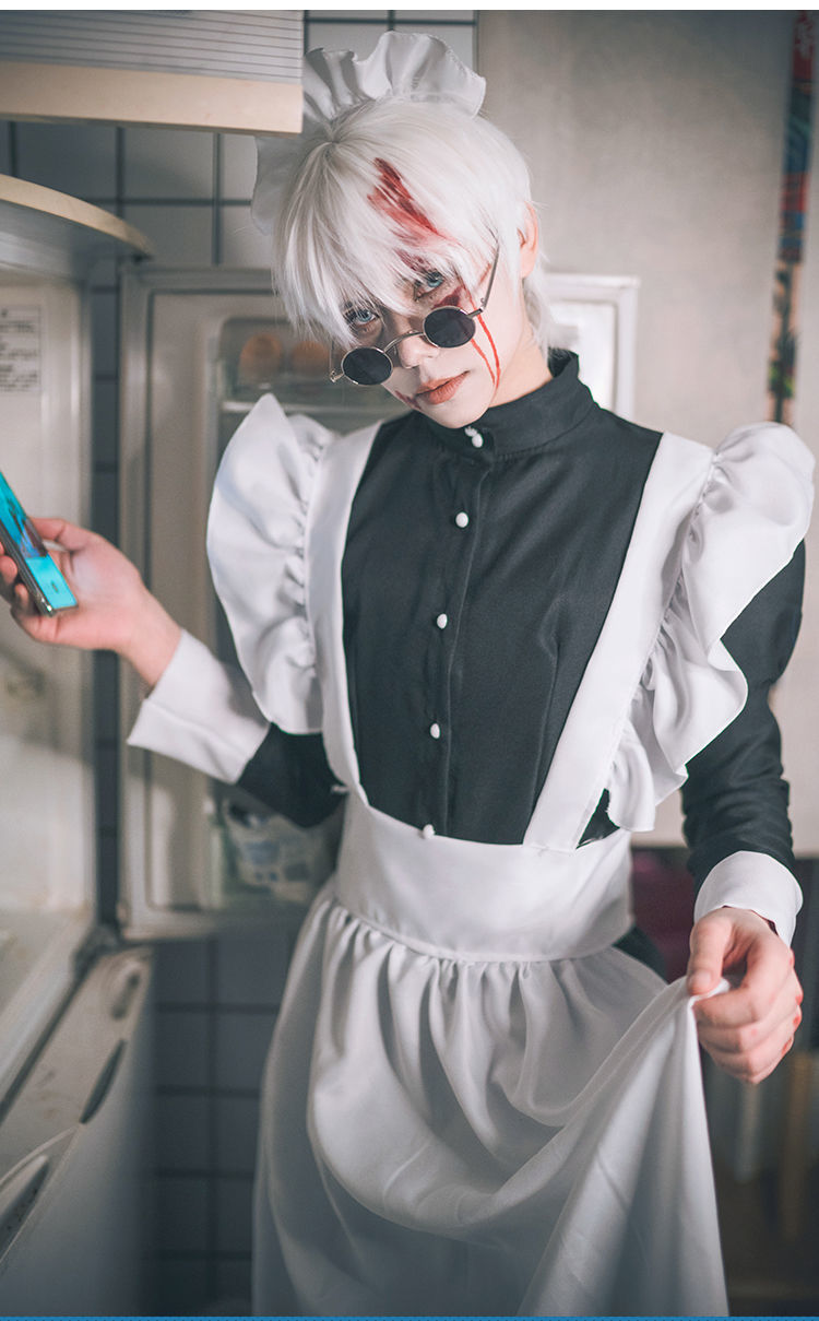 besblosdy【新品】五条悟女仆装cos男仆款女装大佬装黑白长裙cosplay