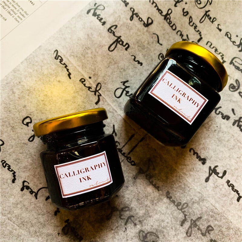 英文书法蘸水笔胡桃木墨水calligraphyink圆体花体walnut点尖平尖