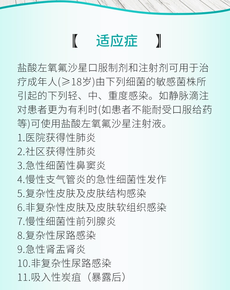 鹽酸左氧氟沙星片12片氟喹諾酮類抗菌藥男性女性治療生殖器泌尿路系統