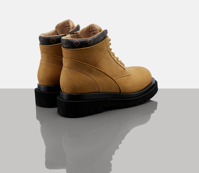 trendiano官方潮牌秋冬男鞋时尚简约百搭牛反绒高帮绑带休闲鞋男黑色