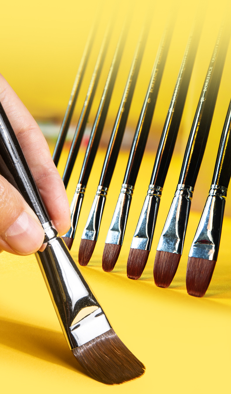 小郎人开学季 水粉笔套装美术生专用水彩笔排笔勾线笔初学者学生尼龙