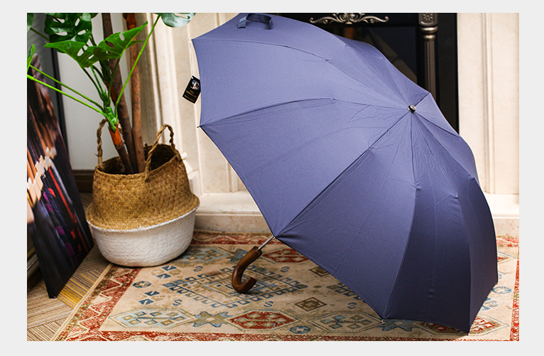 foxumbrella雨伞枫木短柄钢骨雨伞双色折叠绅士伞藏青绿色蓝英国noos