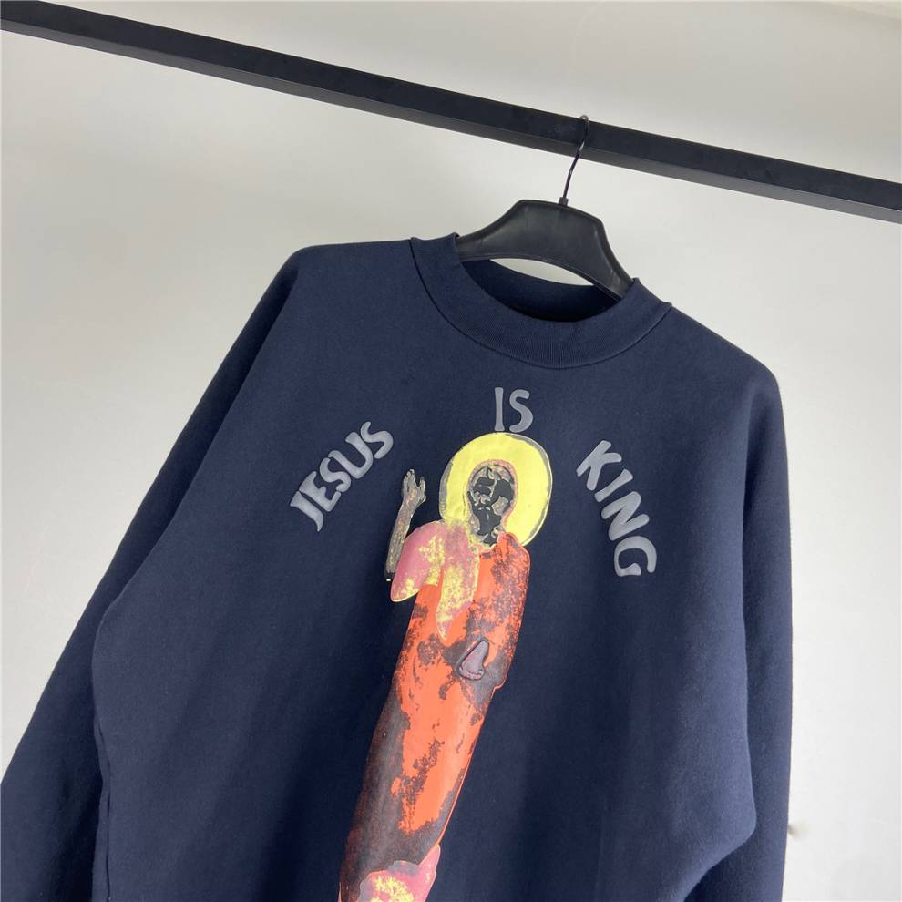 伍德kanye侃爷jesus is king专辑限定高街卫衣男男外套长袖t恤潮 深