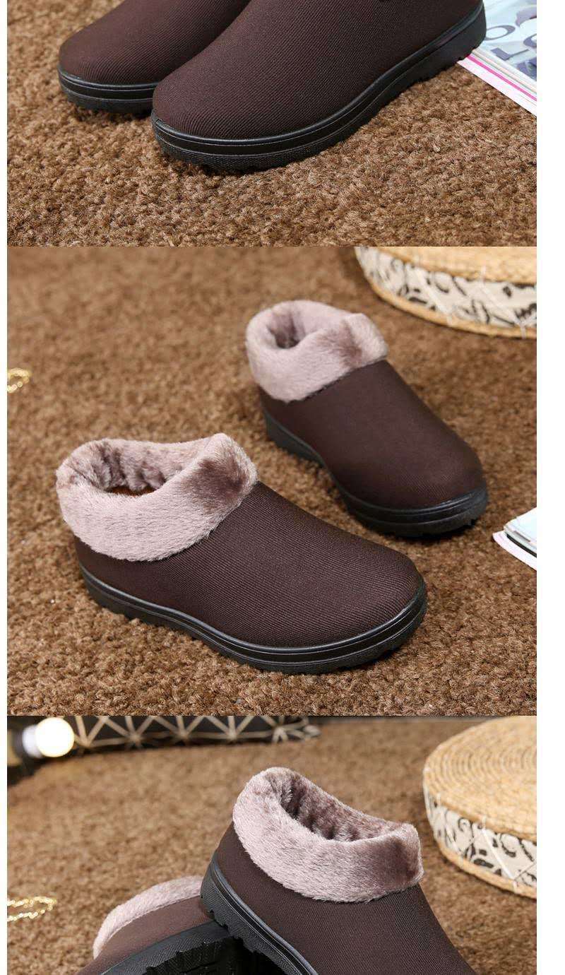 荷棠梦现货速发冬季女条绒棉鞋软底老北京布鞋加绒保暖防滑妈妈鞋短