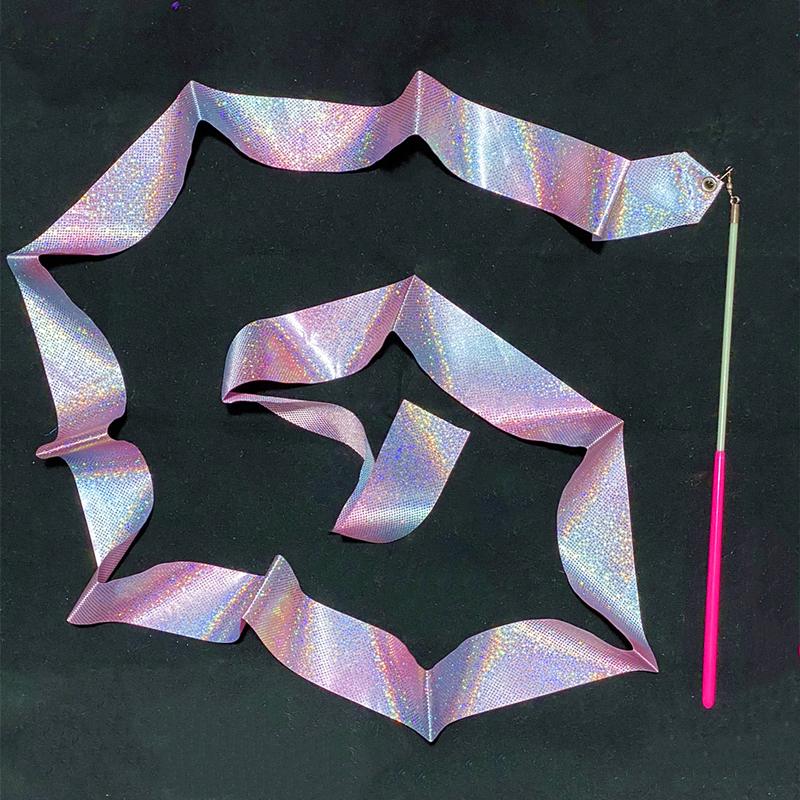 彩带跳舞彩带舞彩带棒儿童早教跳舞丝带条玩具手甩七彩带长绸体操舞蹈