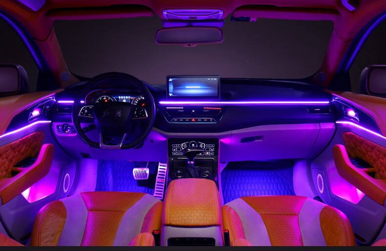 适用红旗h5氛围灯厂车内气氛灯升级改装智能屏幕控制流光款 h5-24灯