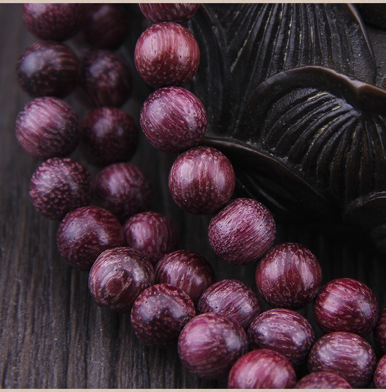 豪珠天然巴西紫罗兰木6mm8mm108颗精美手串佛珠108念珠隔珠款6mm