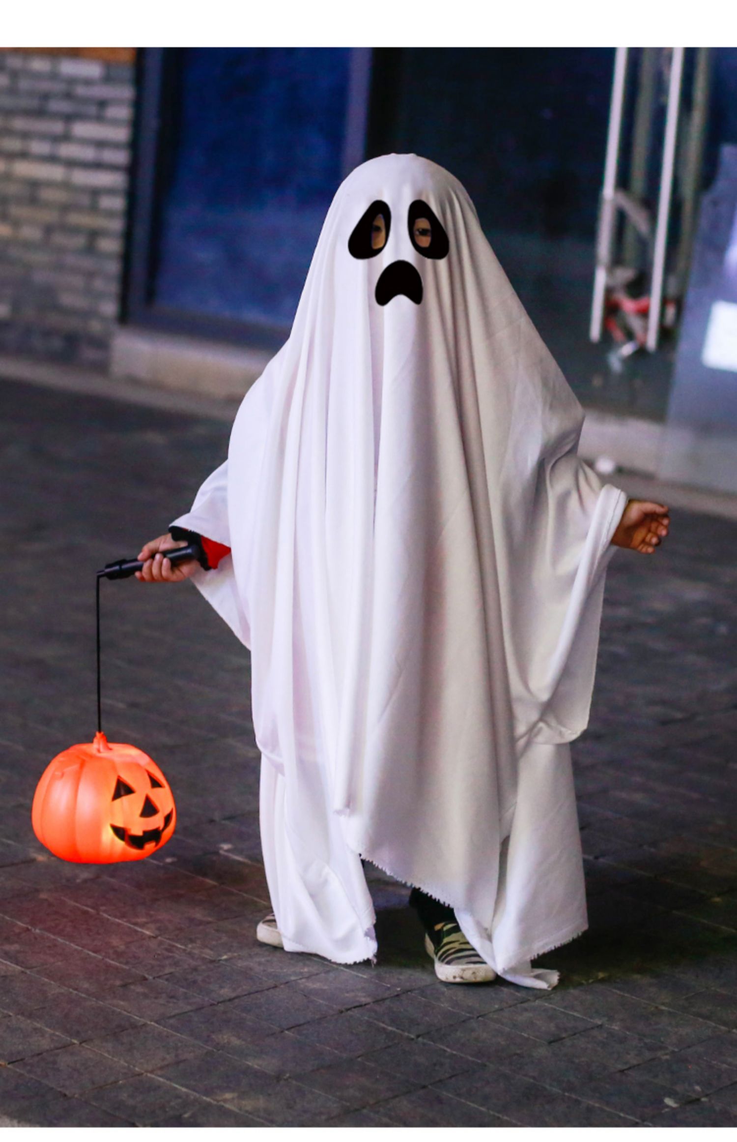 万圣节儿童服装男孩幽灵斗篷男童衣服恐怖表演服饰道具服白色鬼衣幽灵
