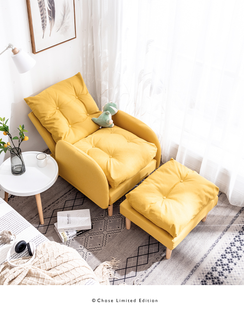 懒人沙发椅北欧可调节阳台休闲椅卧室椅子简约现代榻榻米单人躺椅蓝色