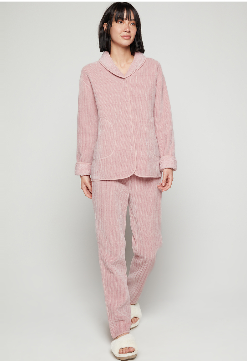 爱慕家居服女士套装双面暖绒双面穿长袖分身套装am466601蓝色8ha160