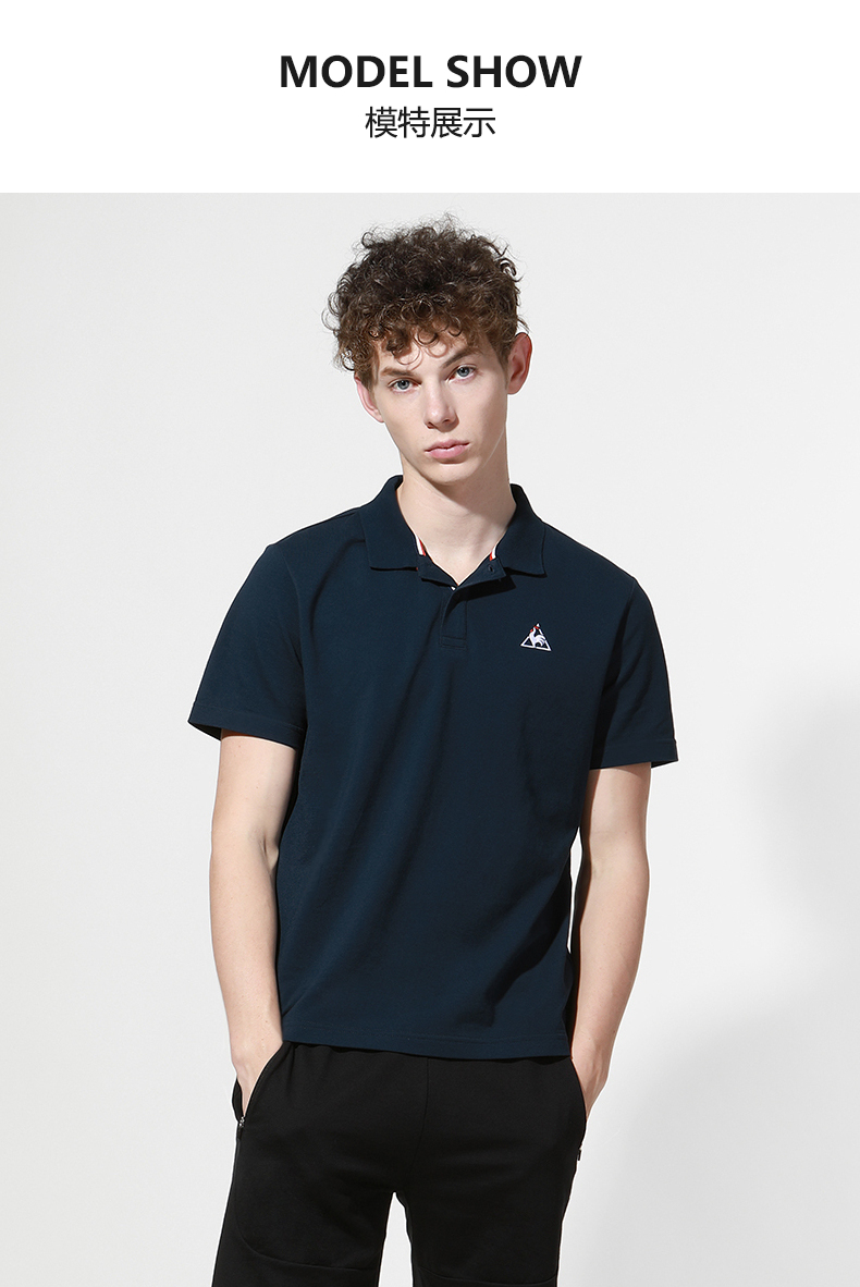 乐卡克公鸡经典翻领短袖polo衫t恤男cbt7101191红色m