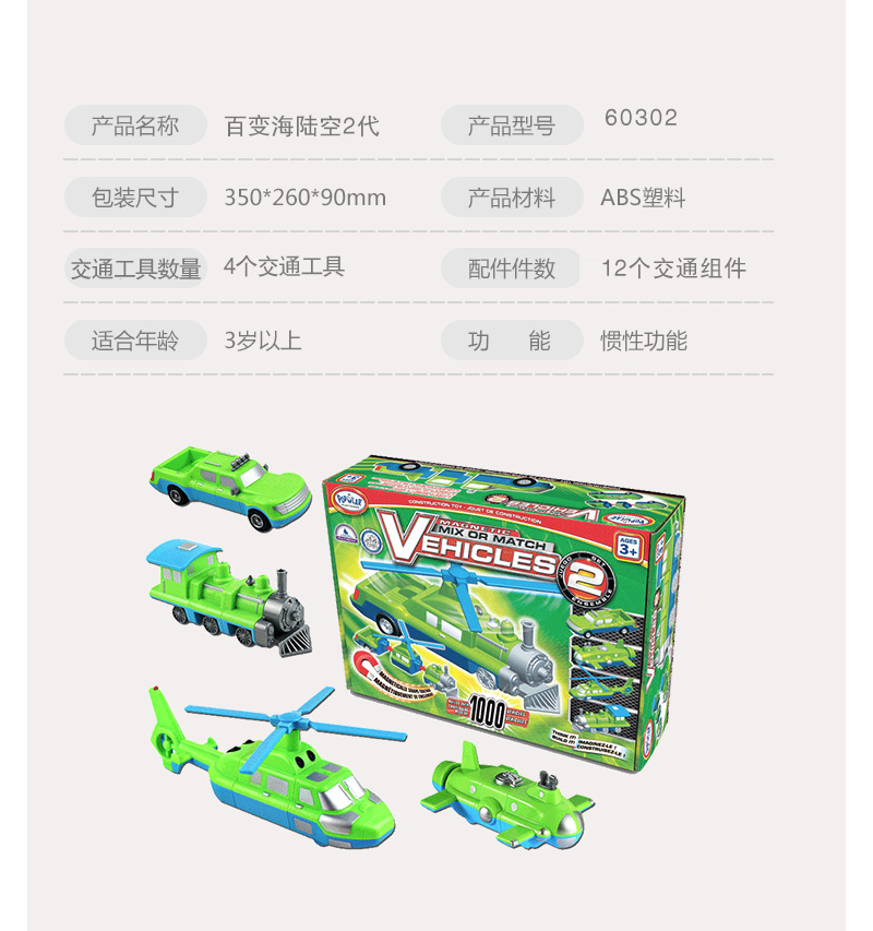 光华popular 百变海陆空儿童早教拼装玩具汽车飞机轮船积木玩具男孩女孩宝宝六一礼物 1百变海陆空1 3 图片价格品牌报价 京东